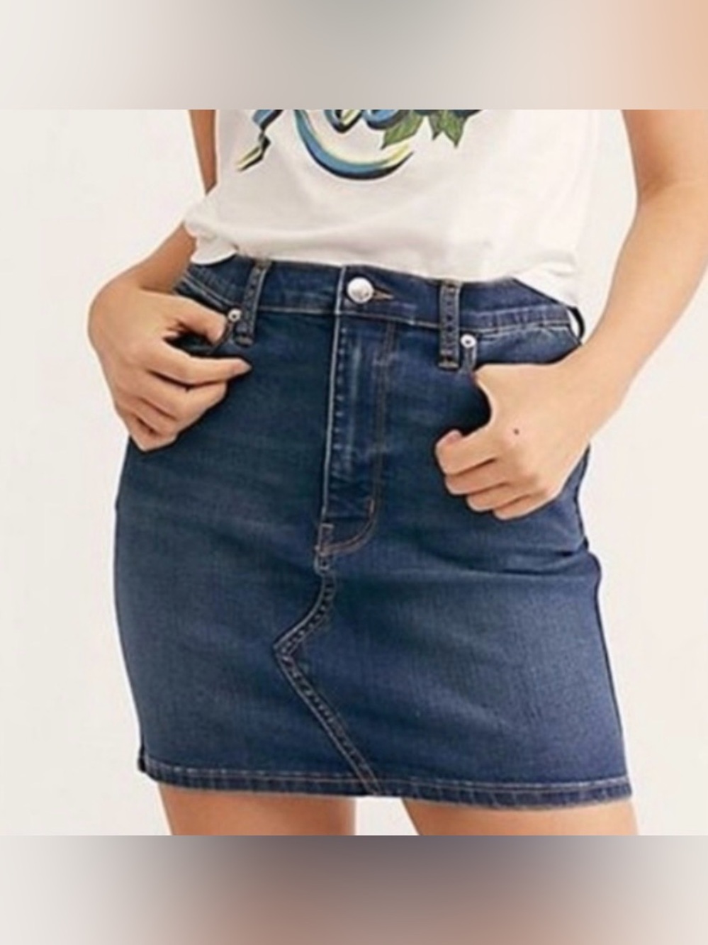 We The Free Teagan Mini Denim Skirt, Size 25